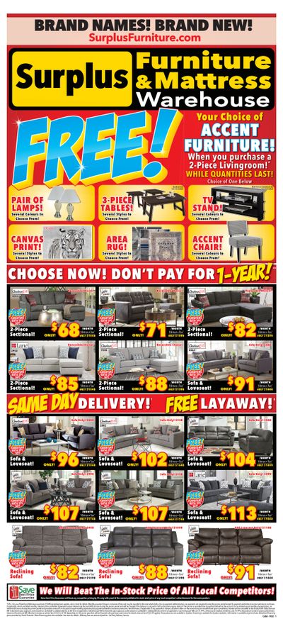 Surplus Furniture & Mattress Warehouse (Calgary) Flyer October 3 to 23