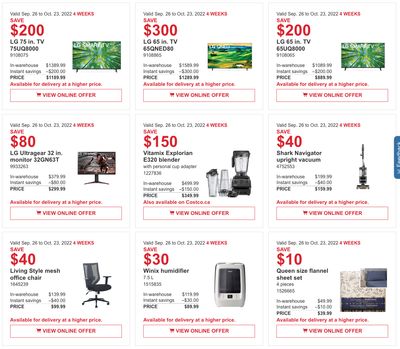 Costco Canada Coupons/Flyers Deals at All Costco Wholesale Warehouses in Canada, Until October 23