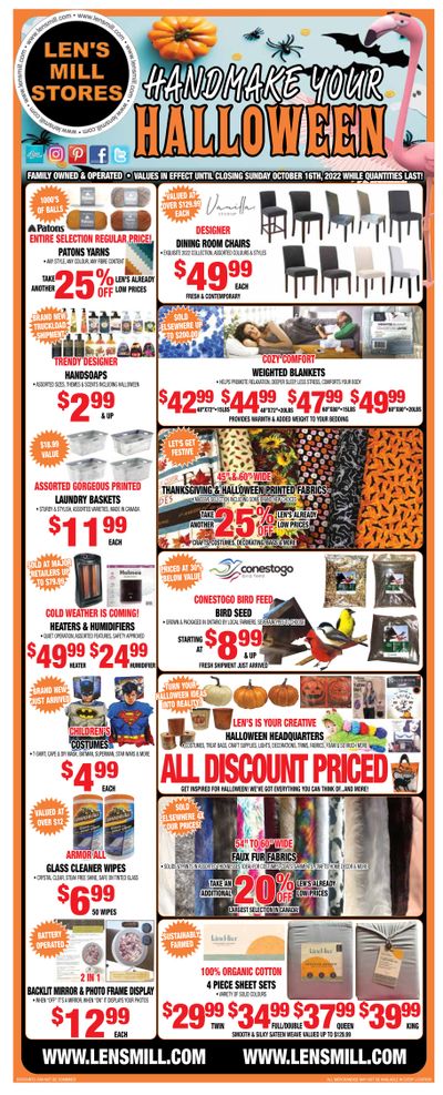 Len's Mill Stores Flyer October 3 to 16