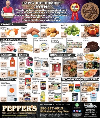Pepper's Foods Flyer October 4 to 10