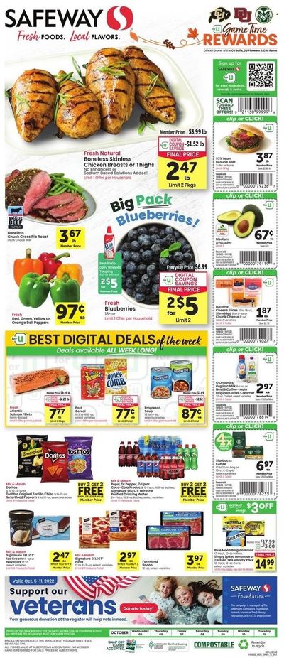 Safeway (CO) Weekly Ad Flyer Specials October 5 to October 11, 2022