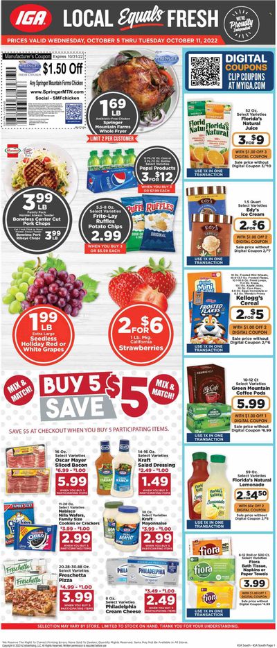 IGA (KY) Weekly Ad Flyer Specials October 5 to October 11, 2022