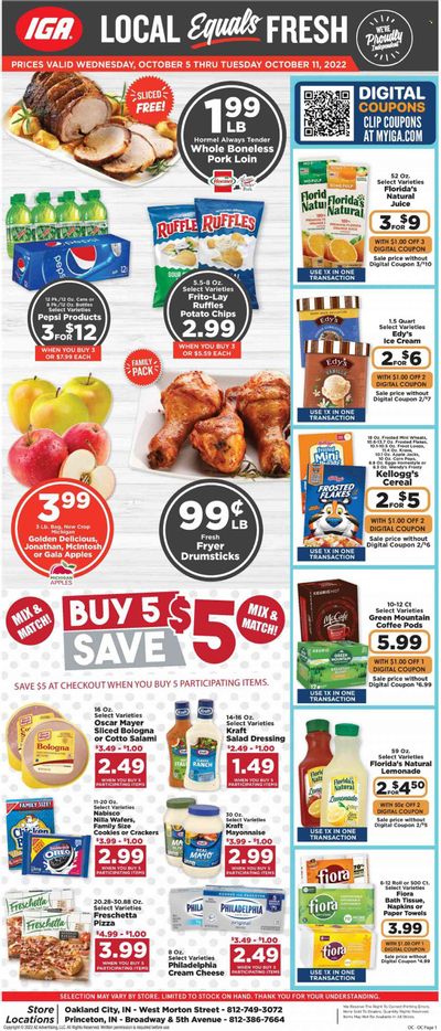 IGA (IN) Weekly Ad Flyer Specials October 5 to October 11, 2022