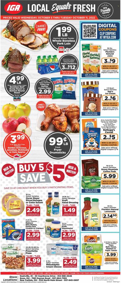 IGA (IN) Weekly Ad Flyer Specials October 5 to October 11, 2022