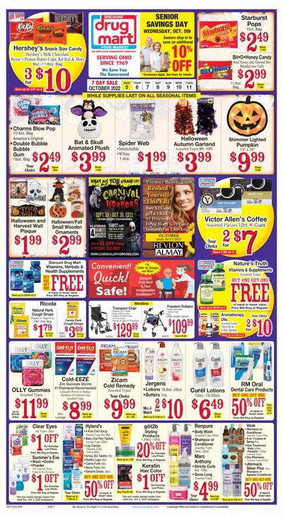 Discount Drug Mart (OH) Weekly Ad Flyer Specials October 5 to October 11, 2022