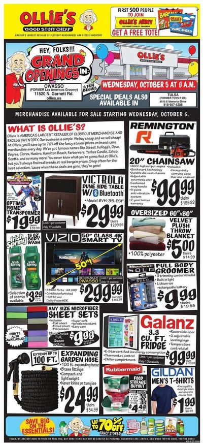 Ollie's Bargain Outlet Weekly Ad Flyer Specials October 5 to October 12, 2022
