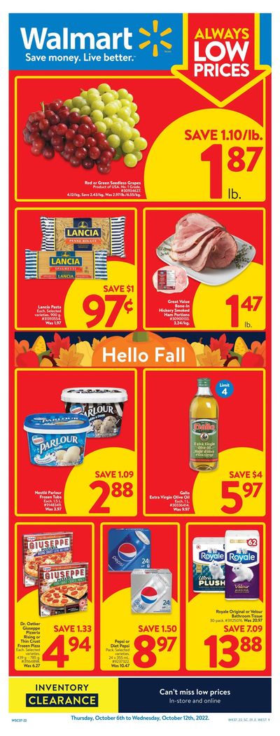 Walmart (West) Flyer October 6 to 12