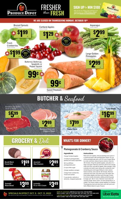 Produce Depot Flyer October 5 to 11