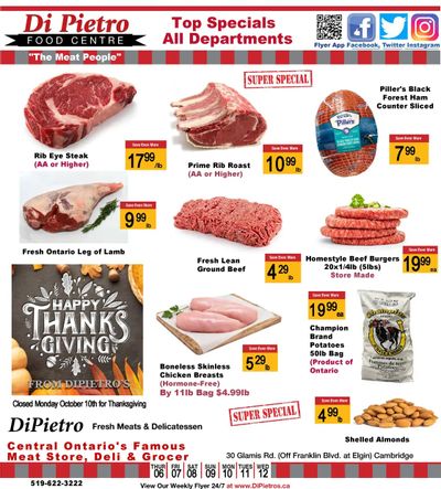 Di Pietro Food Centre Flyer October 6 to 12