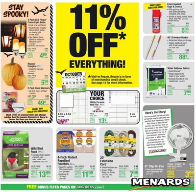 Menards Weekly Ad Flyer Specials October 6 to October 16, 2022