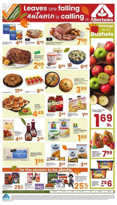 Albertsons (CA, ID, LA, MT, OR, TX, WA) Weekly Ad Flyer Specials October 5 to October 11, 2022