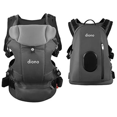 Diono Carus Complete 4-in-1 Baby Carrier with Detachable Backpack, Front Carry & Back Carry, Newborn to Toddler up to 33 lb / 15 kg, Gray Light $99.99 (Reg $259.99)