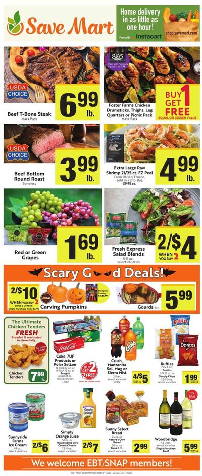 Save Mart (CA, NV) Weekly Ad Flyer Specials October 5 to October 11, 2022