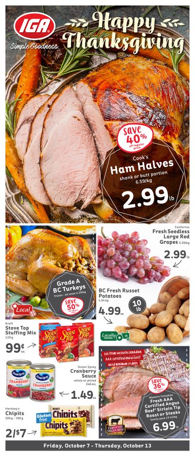 IGA Stores of BC Flyer October 7 to 13