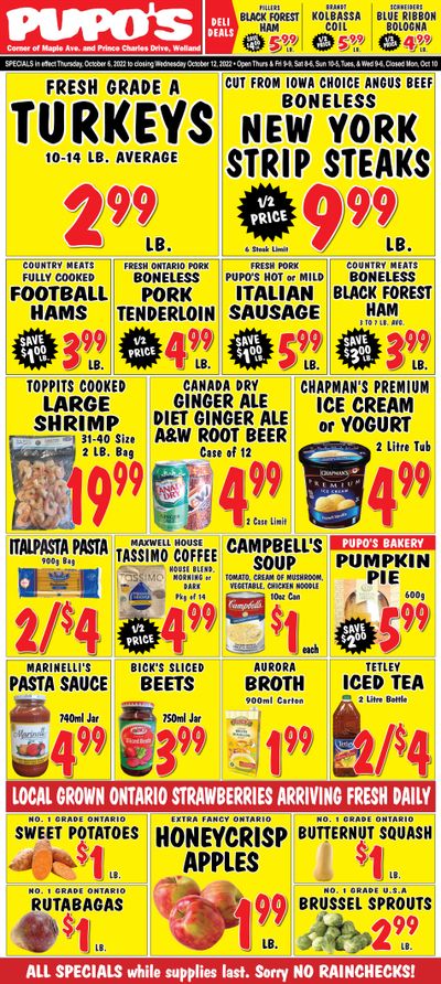 Pupo's Food Market Flyer October 6 to 12