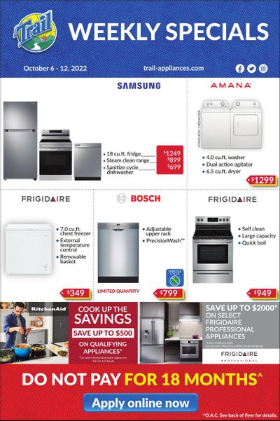 Trail Appliances (AB & SK) Flyer October 6 to 12