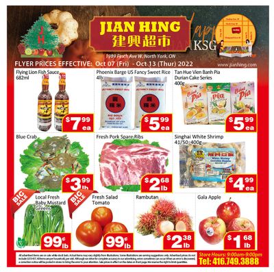 Jian Hing Supermarket (North York) Flyer October 7 to 13
