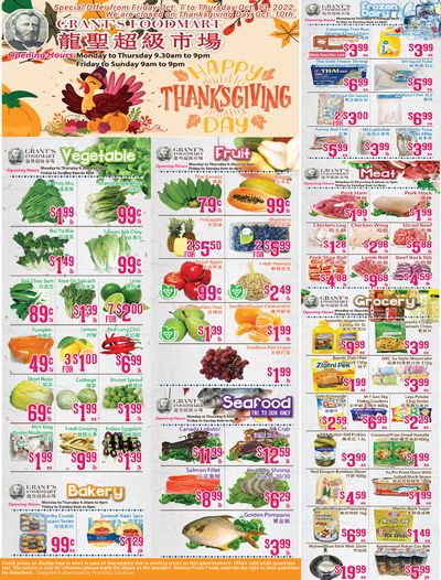 Grant's Food Mart Flyer October 7 to 13