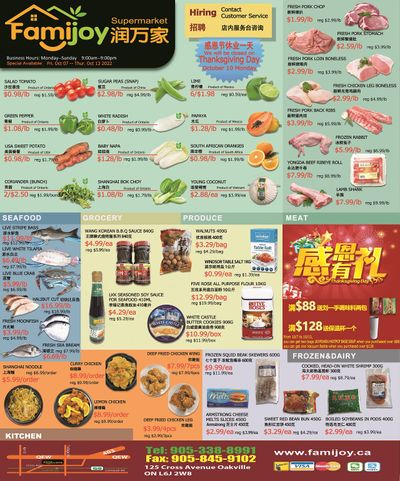 Famijoy Supermarket Flyer October 7 to 13