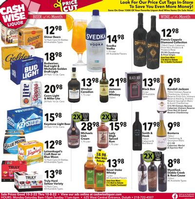 Cash Wise Liquor Only (MN) Weekly Ad Flyer Specials October 2 to October 8, 2022