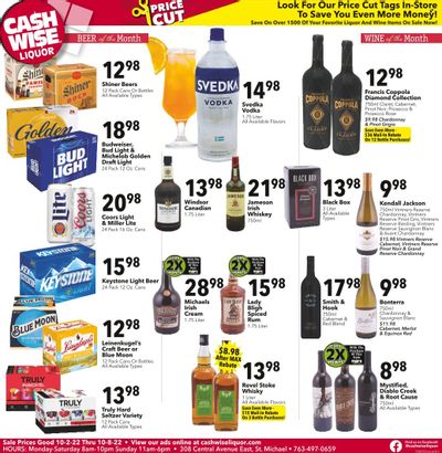 Cash Wise Liquor Only (MN) Weekly Ad Flyer Specials October 2 to October 8, 2022