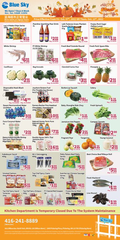 Blue Sky Supermarket (North York) Flyer October 7 to 13