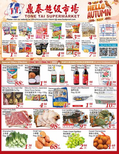 Tone Tai Supermarket Flyer October 7 to 13