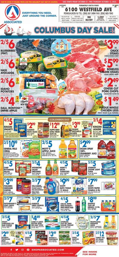 Associated Supermarkets (NY) Weekly Ad Flyer Specials October 7 to October 13, 2022