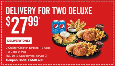 Swiss Chalet Canada Coupons: 2 Deluxe Delivery Dinner For $27.99
