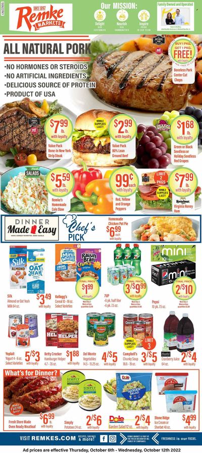Remke (KY) Weekly Ad Flyer Specials October 6 to October 12, 2022