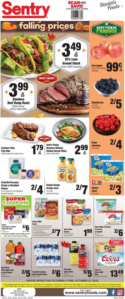 Sentry Foods (WI) Weekly Ad Flyer Specials October 6 to October 12, 2022
