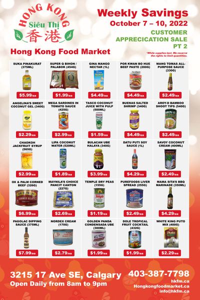 Hong Kong Food Market Flyer October 7 to 10