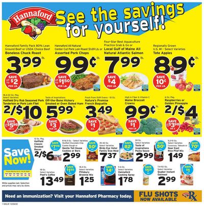 Hannaford (MA) Weekly Ad Flyer Specials October 9 to October 15, 2022