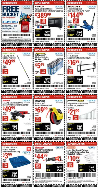 Harbor Freight Weekly Ad Flyer Specials October 9 to October 16, 2022