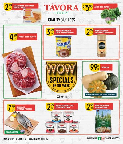 Tavora Foods Flyer October 10 to 16