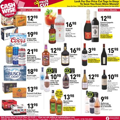 Cash Wise Liquor Only (MN) Weekly Ad Flyer Specials October 9 to October 15, 2022