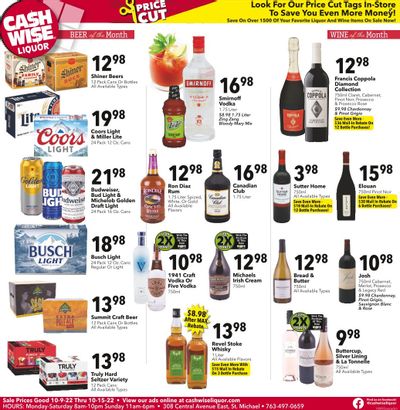 Cash Wise Liquor Only (MN) Weekly Ad Flyer Specials October 9 to October 15, 2022
