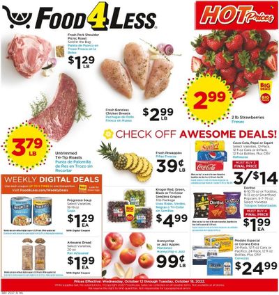 Food 4 Less (CA) Weekly Ad Flyer Specials October 12 to October 18, 2022