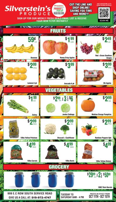Silverstein's Produce Flyer October 11 to 15