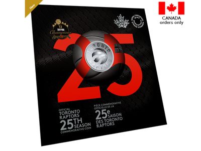 Royal Canadian Mint Coins: 2020 Toronto Raptors 25th Season Coin + Remembrance Day 2019 Pure Silver Coloured Coin