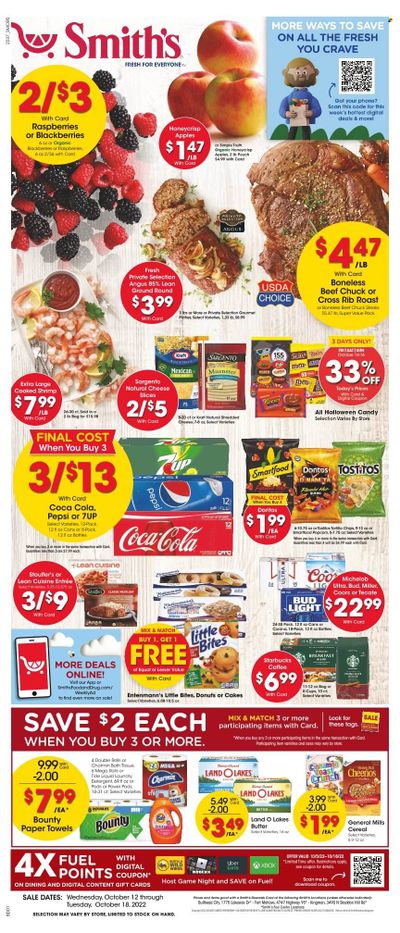 Smith's (AZ, ID, MT, NM, NV, UT, WY) Weekly Ad Flyer Specials October 12 to October 18, 2022
