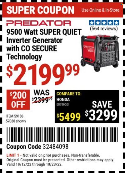 Harbor Freight Weekly Ad Flyer Specials October 12 to October 23, 2022