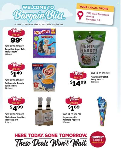 Grocery Outlet (CA, ID, OR, PA, WA) Weekly Ad Flyer Specials October 12 to October 18, 2022