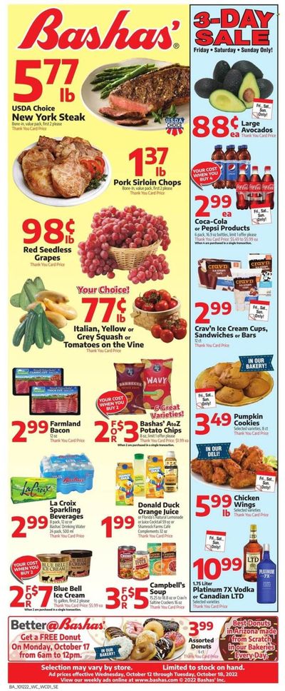 Bashas' (AZ) Weekly Ad Flyer Specials October 12 to October 18, 2022