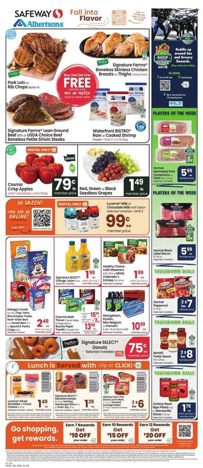 Safeway (WA) Weekly Ad Flyer Specials October 12 to October 18, 2022
