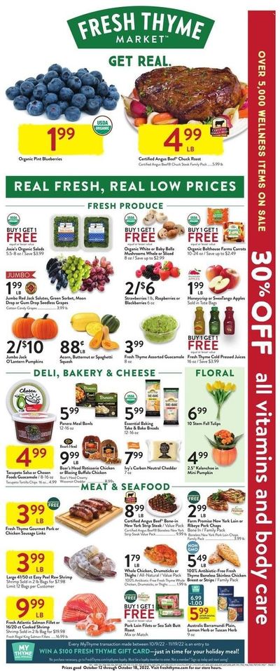 Fresh Thyme Weekly Ad Flyer Specials October 12 to October 18, 2022
