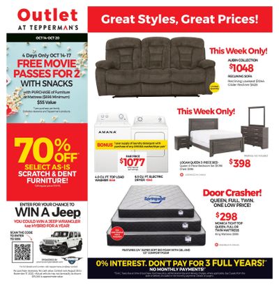 Outlet at Tepperman's Flyer October 14 to 20