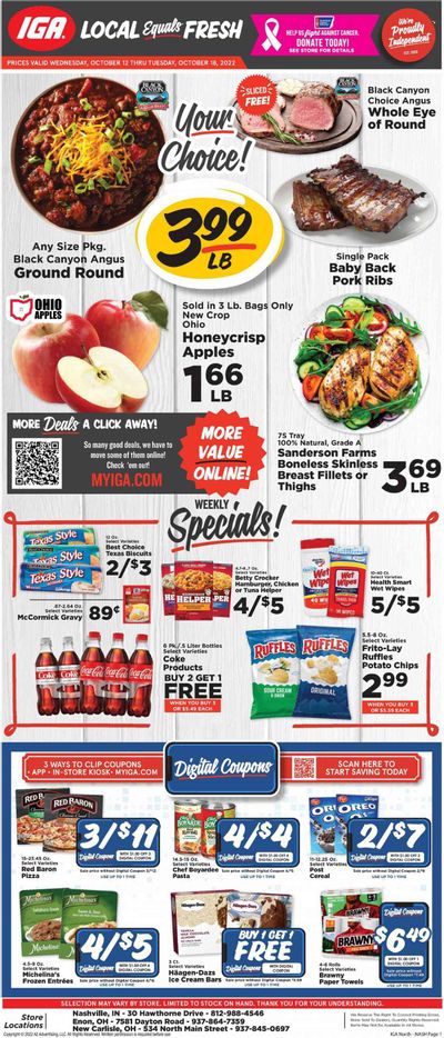 IGA (OH) Weekly Ad Flyer Specials October 12 to October 18, 2022