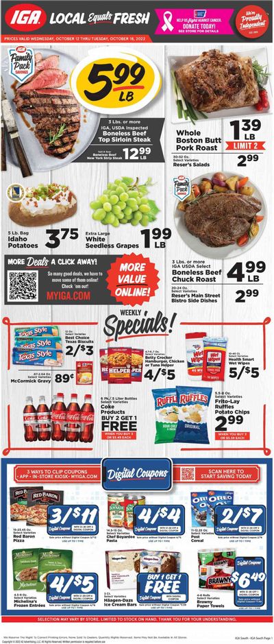 IGA (KY) Weekly Ad Flyer Specials October 12 to October 18, 2022