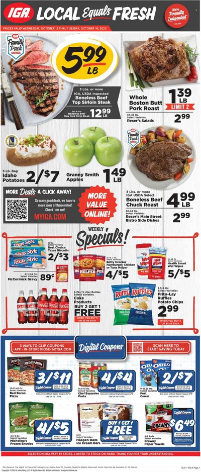 IGA (KY) Weekly Ad Flyer Specials October 12 to October 18, 2022